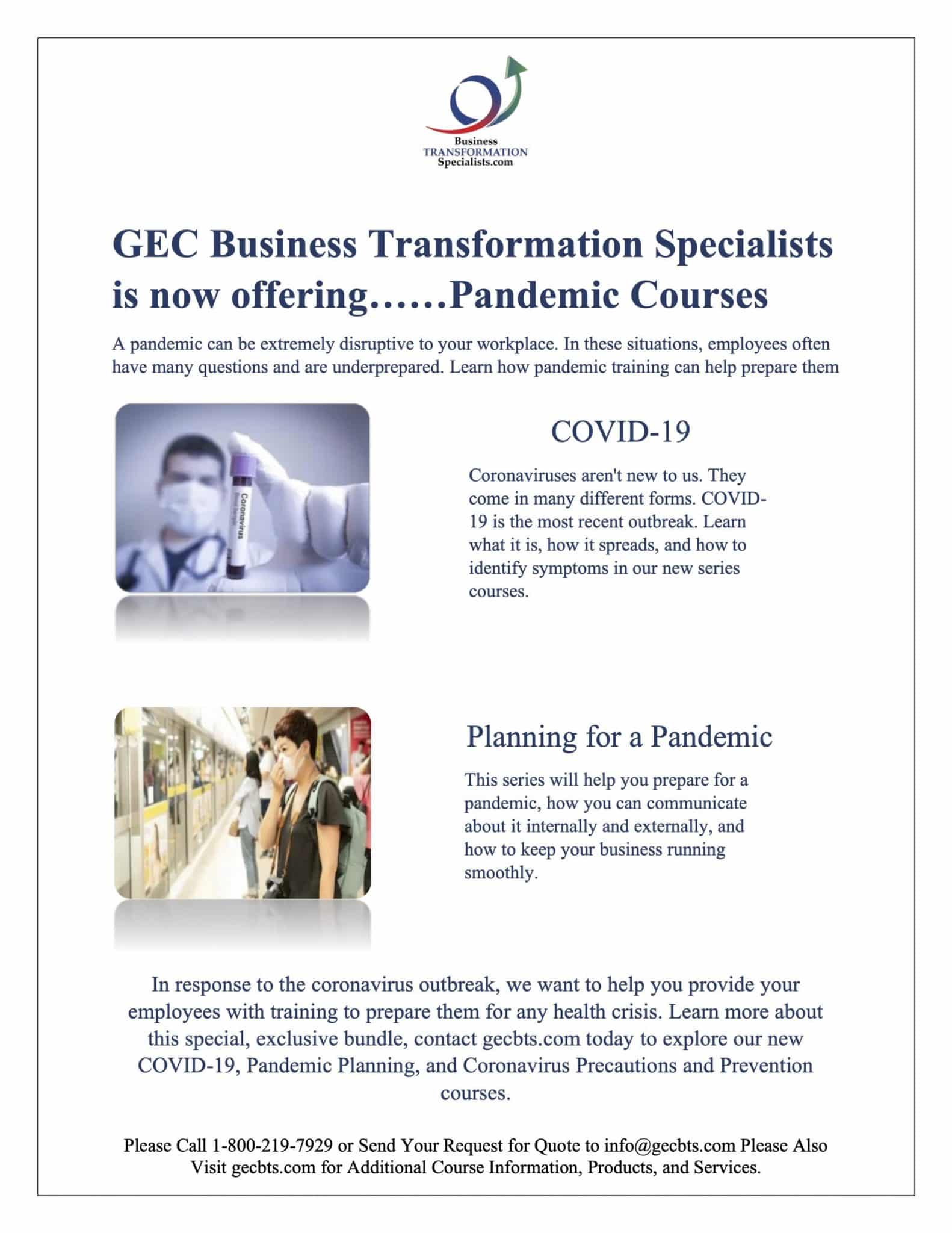 GECBTS Pandemic Coronavirus Courses 03.04.20 Cover Image scaled